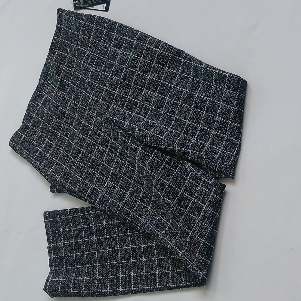 Soho Apparel‎ Womens Black and White Checkered Flare Pants Size S